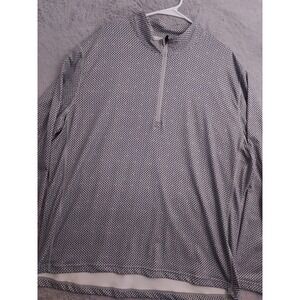 1764 Pullover Mens 2XL XXL Quarter Zip Performance Stretch Geometric Gray Golf